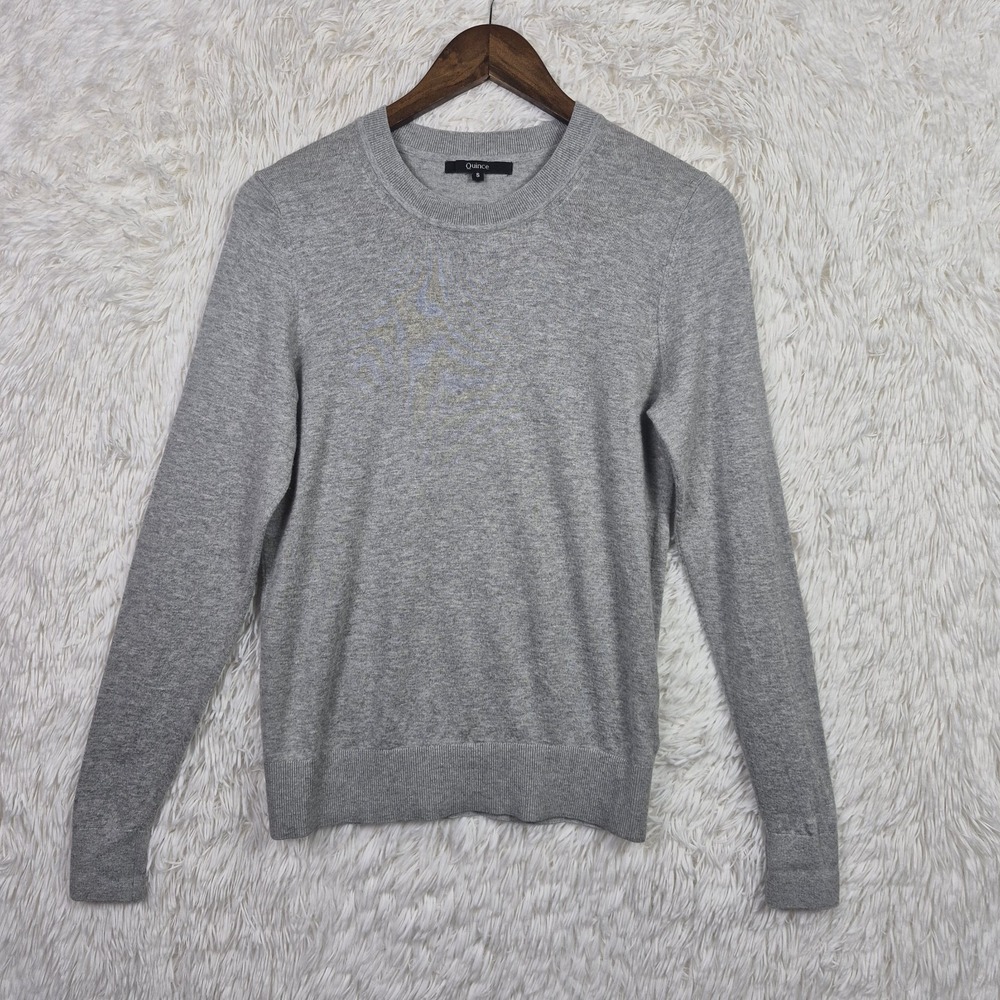 Quince Light Gray Crewneck Sweater
